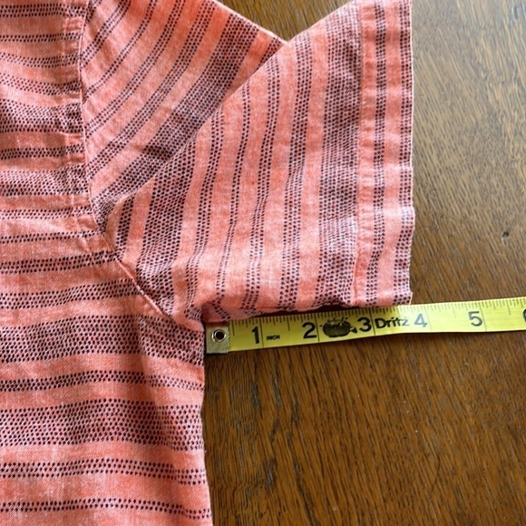 Old Navy Men’s Slim Fit Salmon Linen Blend Button-down Short Sleeve Size Large - Picture 8 of 10